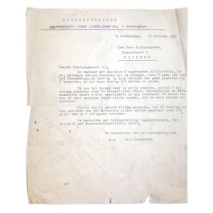 Original WWII Dutch NSB Opvoedersgilde letter F.Breedvelt