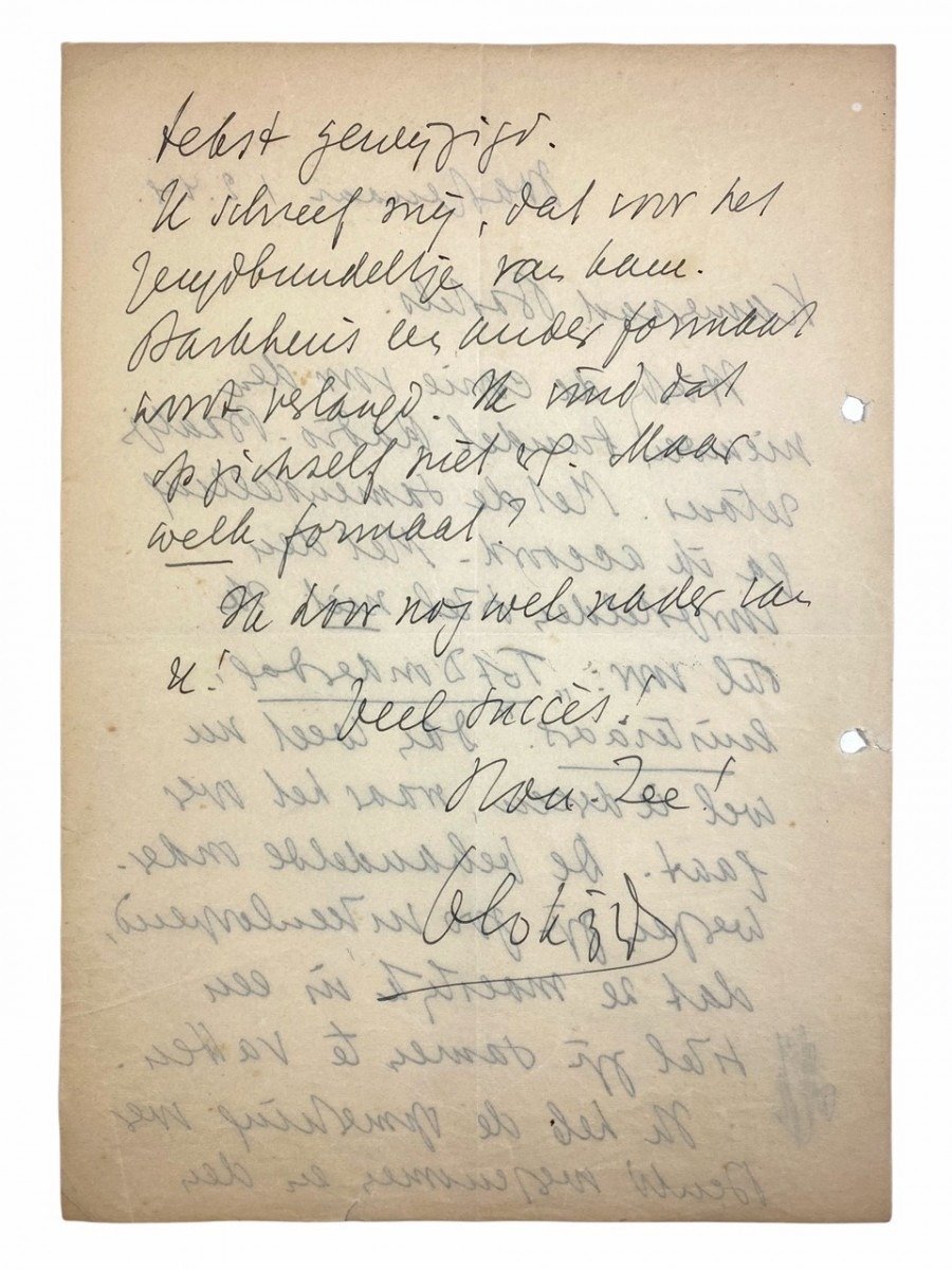 Original WWII Dutch NSB handwritten Max Blokzijl letter — image 2
