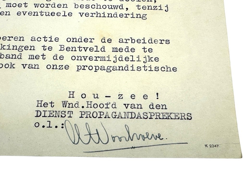 Original WWII Dutch NSB documents set regarding a NSB/NAF event in Bentveld — image 3