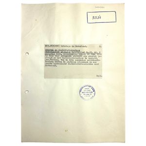 Original WWII Dutch NSB document regarding a resistance action in …