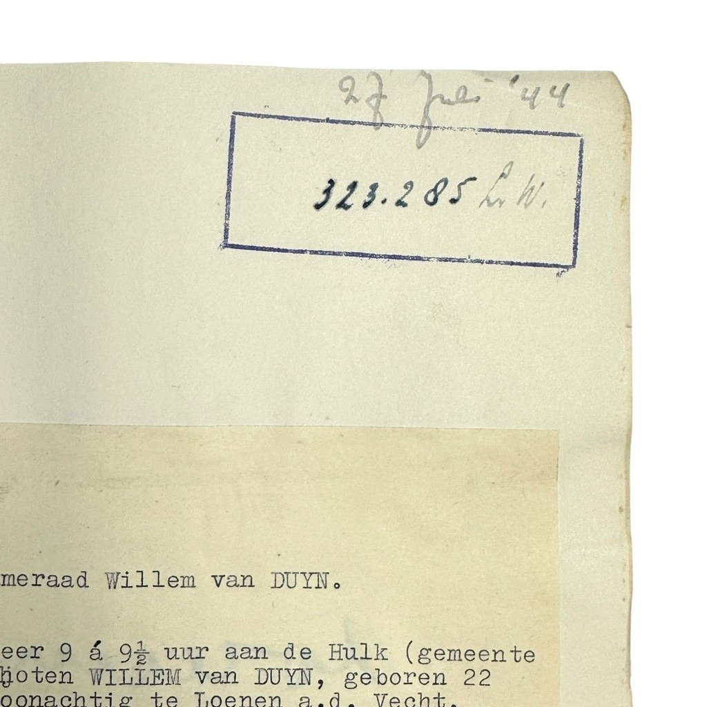 Original WWII Dutch NSB document regarding a resistance action in Loenen aan de Vecht / Hoorn — image 4