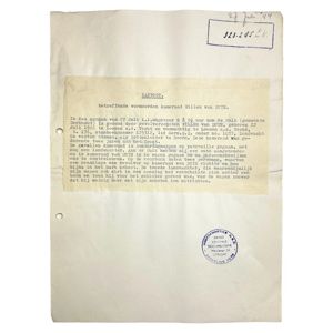 Original WWII Dutch NSB document regarding a resistance action in …