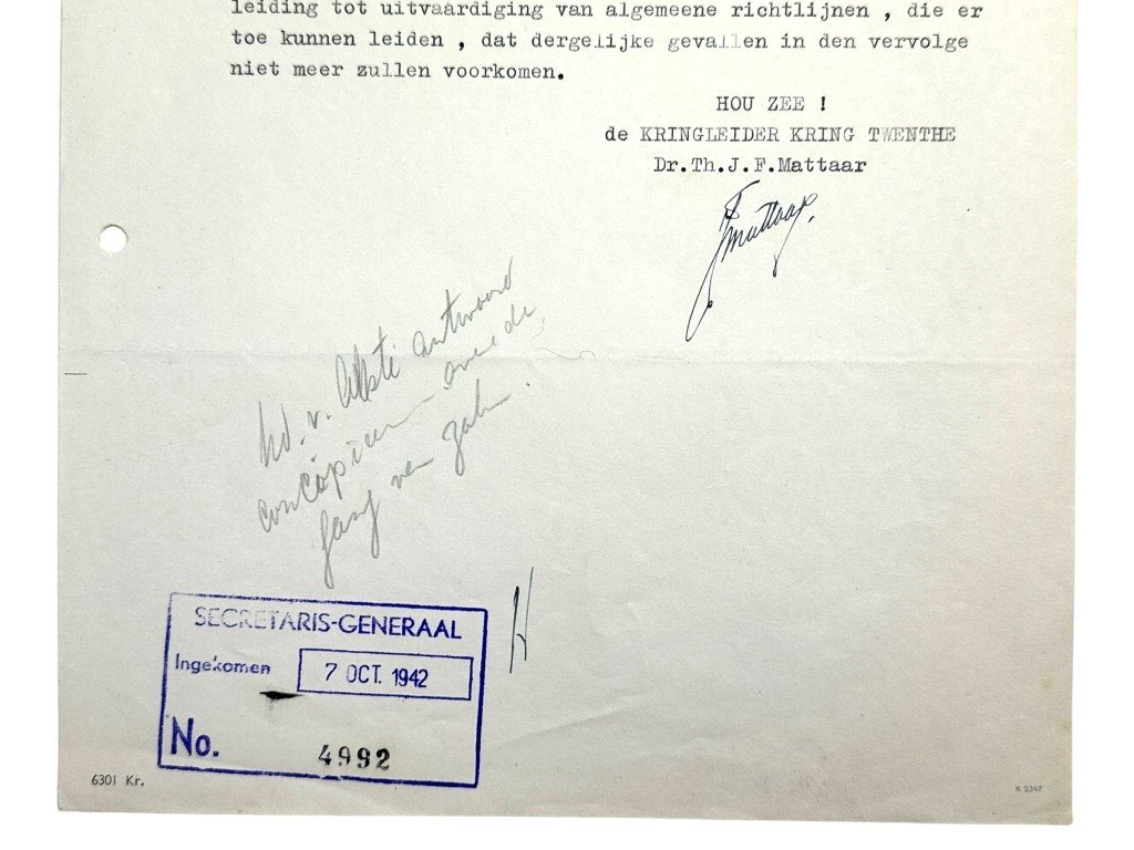 Original WWII Dutch NSB two documents from the Kringleider of Twente — image 12