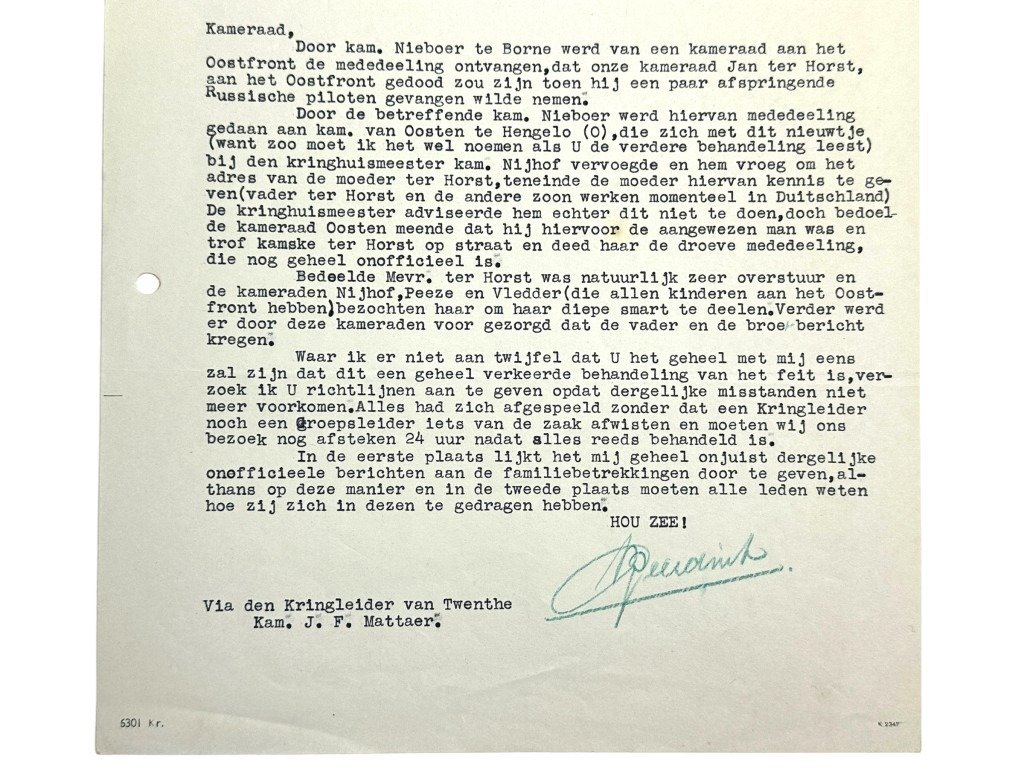 Original WWII Dutch NSB two documents from the Kringleider of Twente — image 4