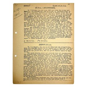Original WWII Dutch NSB WA document regarding the W.A. Strijdersteken