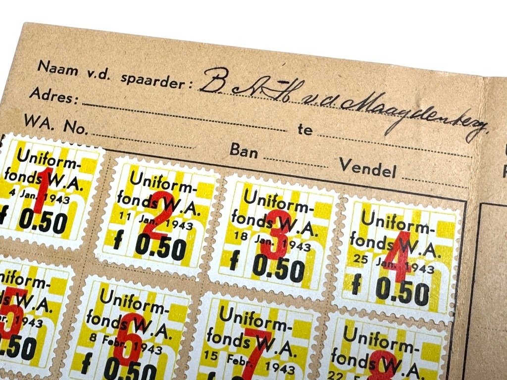 Original WWII Dutch NSB WA 'Spaarkaart Uniformfonds' — image 3