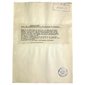 Original WWII Dutch NSB document regarding a resistance action in …