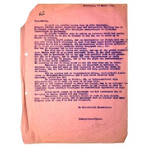 Original WWII Dutch Germaansche SS officers letter Groningen regarding the …
