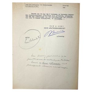 Original WWII Dutch NSB 'Nieuw-Zeewezen' signed document