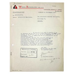 Original WWII Dutch NSB W.A. document regarding KIA Dutch volunteers