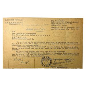 Original WWII Dutch 'Landwacht Nederland' document regarding the bombing of …