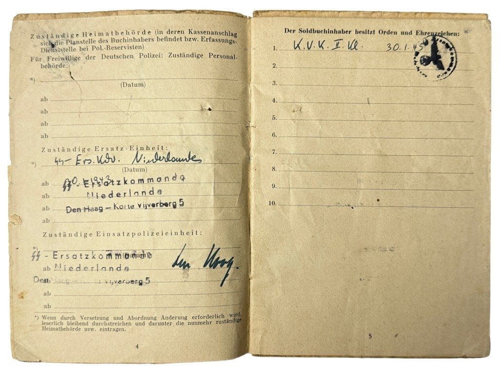 Original WWII Dutch Waffen-SS officers soldbuch — image 13