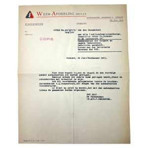 Original WWII Dutch NSB W.A. letter from Zondervan about wearing …