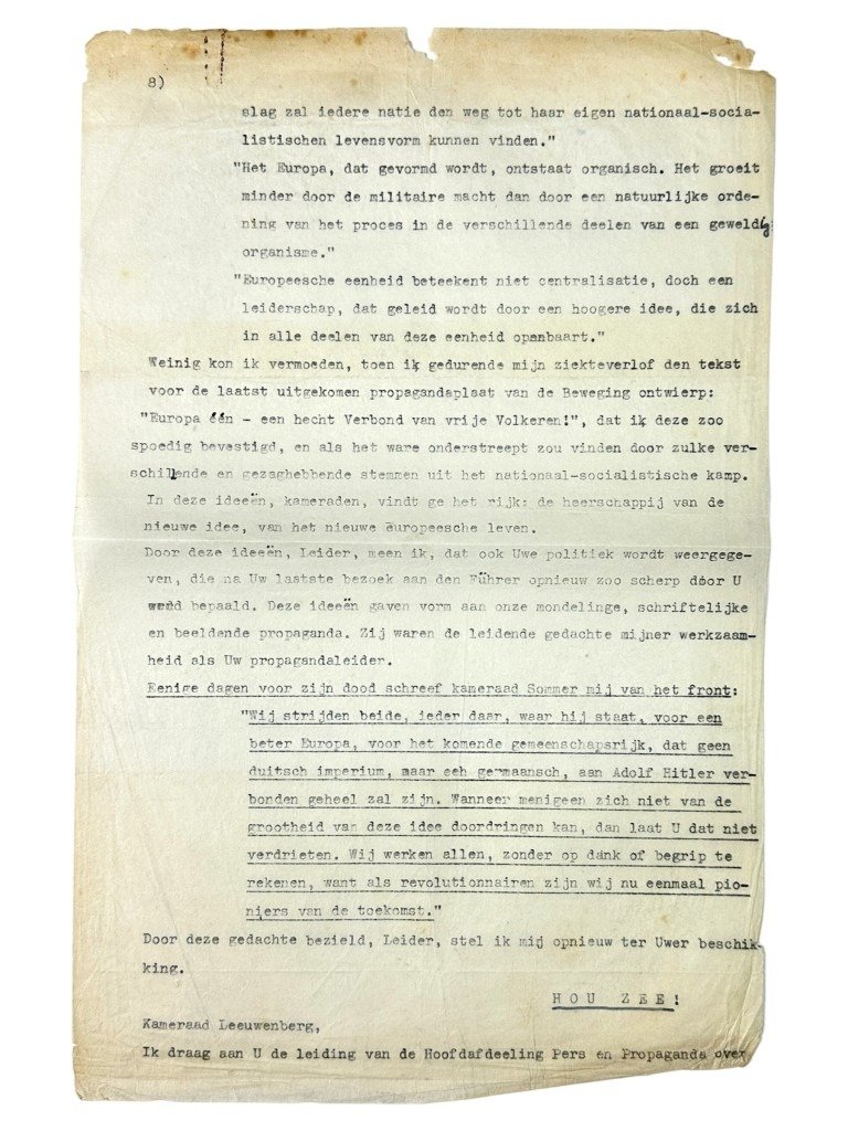 Original WWII Dutch NSB speech of Ernst Voerhoeve – Berg en Dal near Nijmegen — image 14