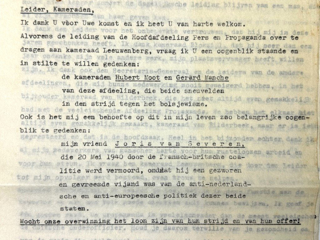 Original WWII Dutch NSB speech of Ernst Voerhoeve – Berg en Dal near Nijmegen — image 7