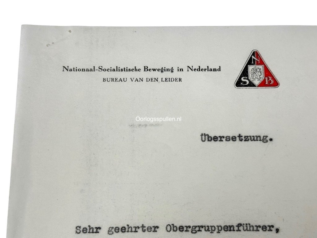 Original WWII Dutch NSB letters from Anton Mussert to SS-Obergruppenführer Von Bayer-Ehrenberg — image 10