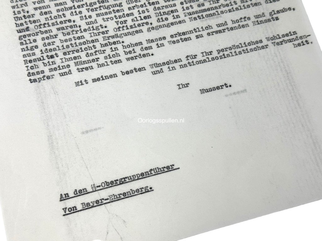 Original WWII Dutch NSB letters from Anton Mussert to SS-Obergruppenführer Von Bayer-Ehrenberg — image 6