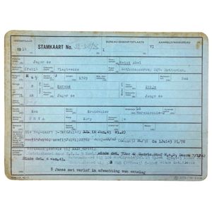 Original WWII N.A.D. collaboration pedigree card – Rotterdam/Vlagtwedde