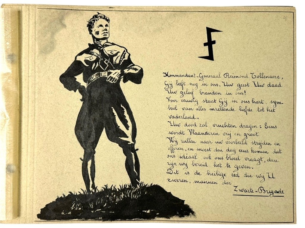 Original WWII Flemish DMS collaboration self-made album regarding the death of Reimond Tollenaere — image 11