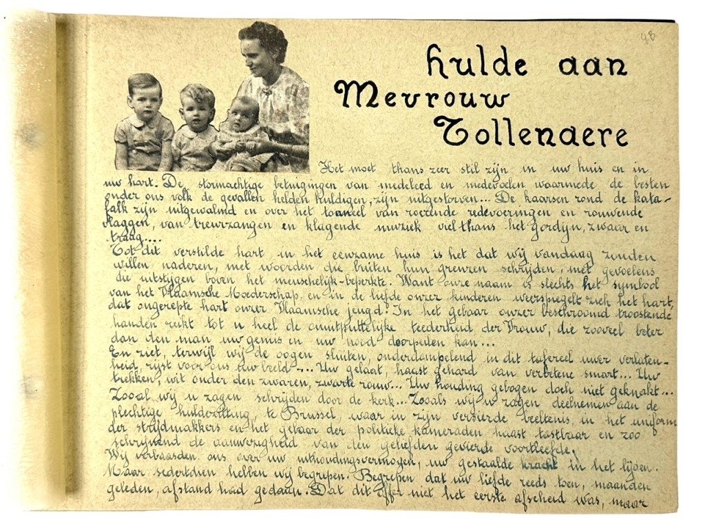 Original WWII Flemish DMS collaboration self-made album regarding the death of Reimond Tollenaere — image 12