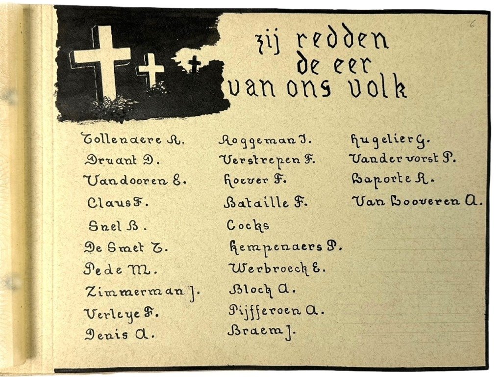Original WWII Flemish DMS collaboration self-made album regarding the death of Reimond Tollenaere — image 15