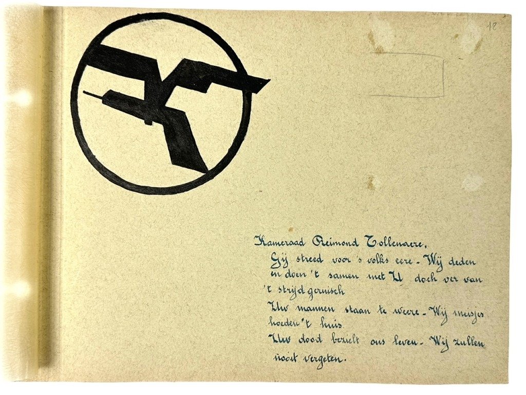 Original WWII Flemish DMS collaboration self-made album regarding the death of Reimond Tollenaere — image 3