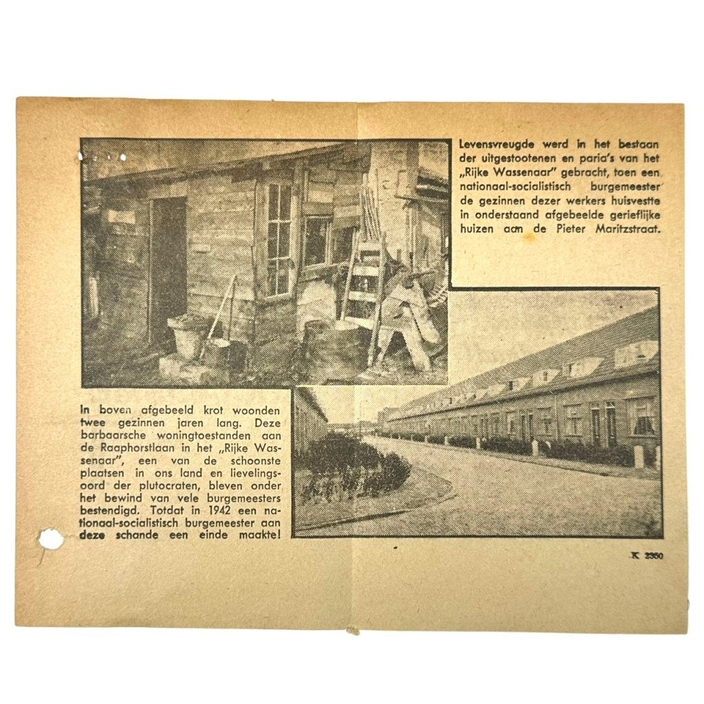 Original WWII Dutch NSB flyer regarding the town of Wassenaar — image 2