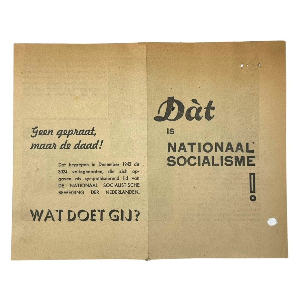 Original WWII Dutch NSB flyer regarding the town of Wassenaar — image 3