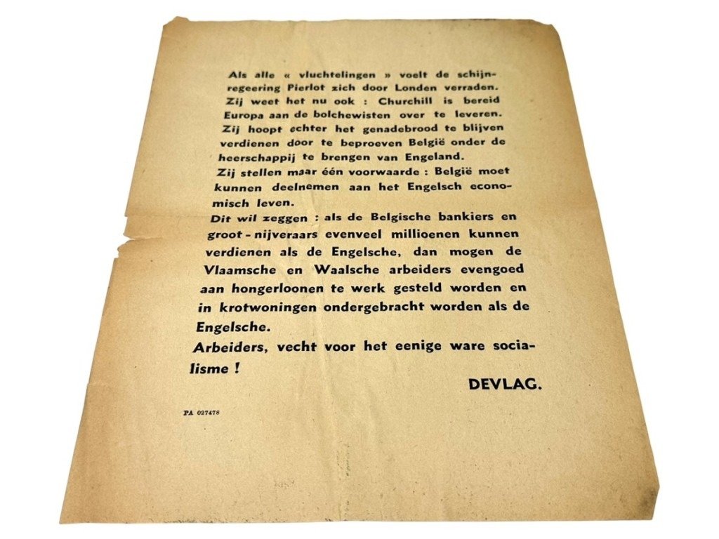 Original WWII Flemish Devlag collaboration flyer — image 2