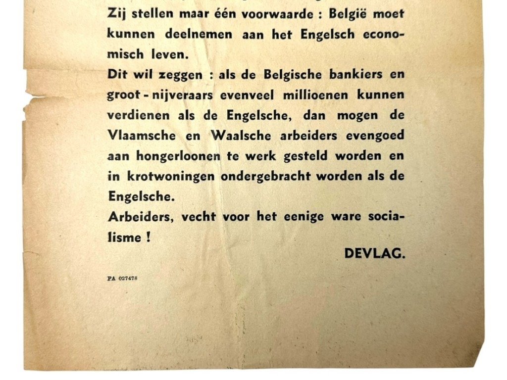 Original WWII Flemish Devlag collaboration flyer — image 3