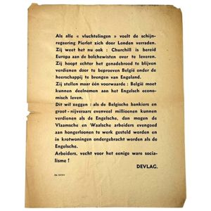 Original WWII Flemish Devlag collaboration flyer
