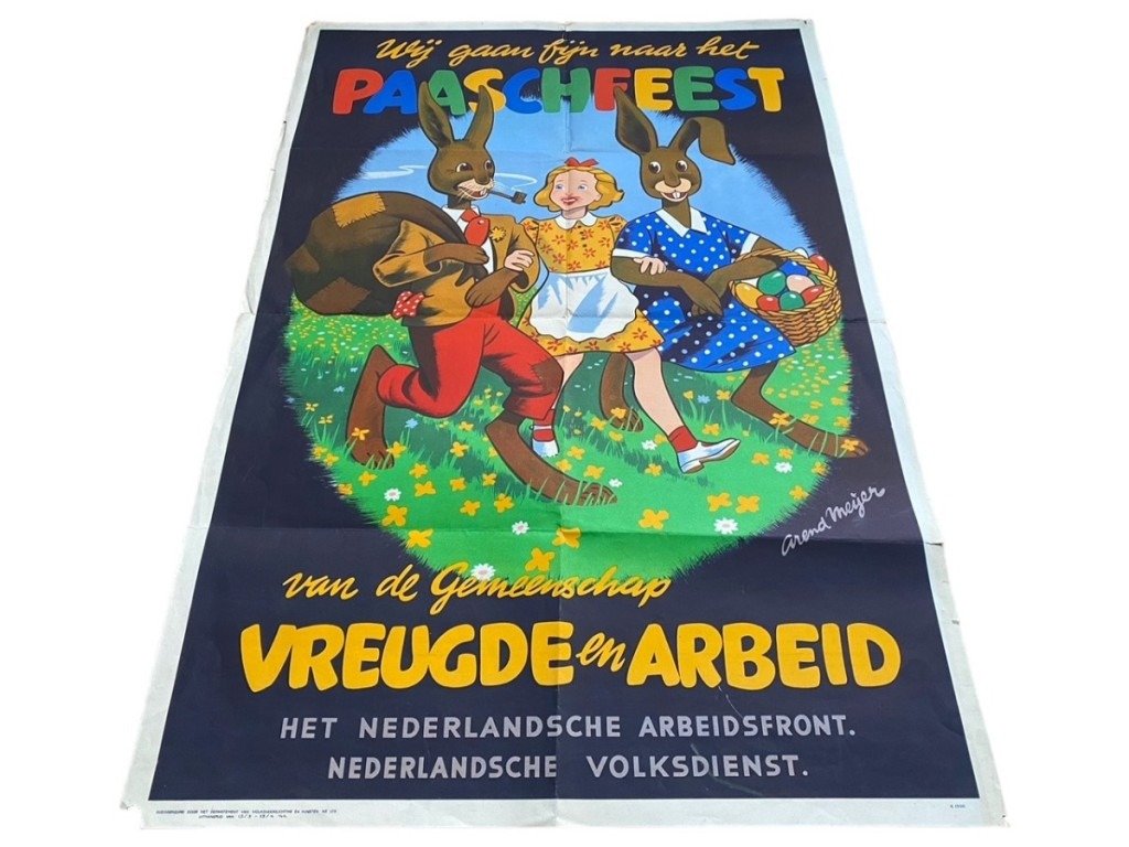 Original WWII Dutch 'Nederlandsche Arbeidsfront' collaboration poster – Paasfeest — image 2