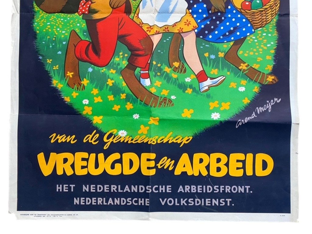 Original WWII Dutch 'Nederlandsche Arbeidsfront' collaboration poster – Paasfeest — image 3