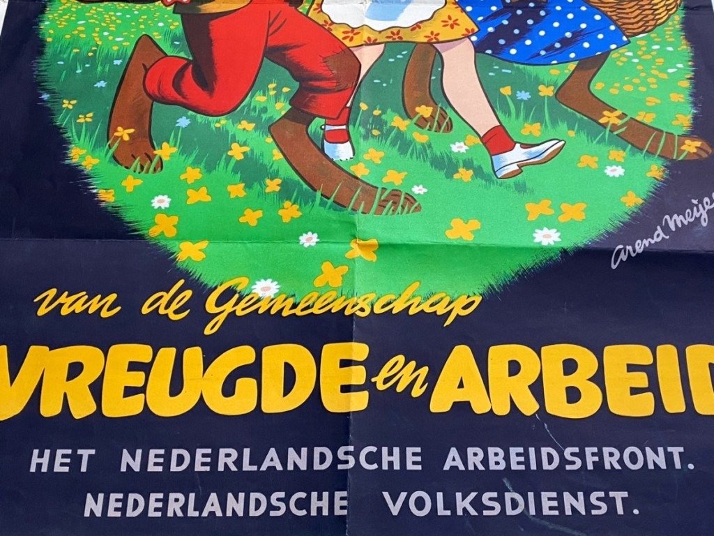 Original WWII Dutch 'Nederlandsche Arbeidsfront' collaboration poster – Paasfeest — image 5