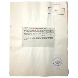 Original WWII Dutch NSB document regarding a resistance action in …