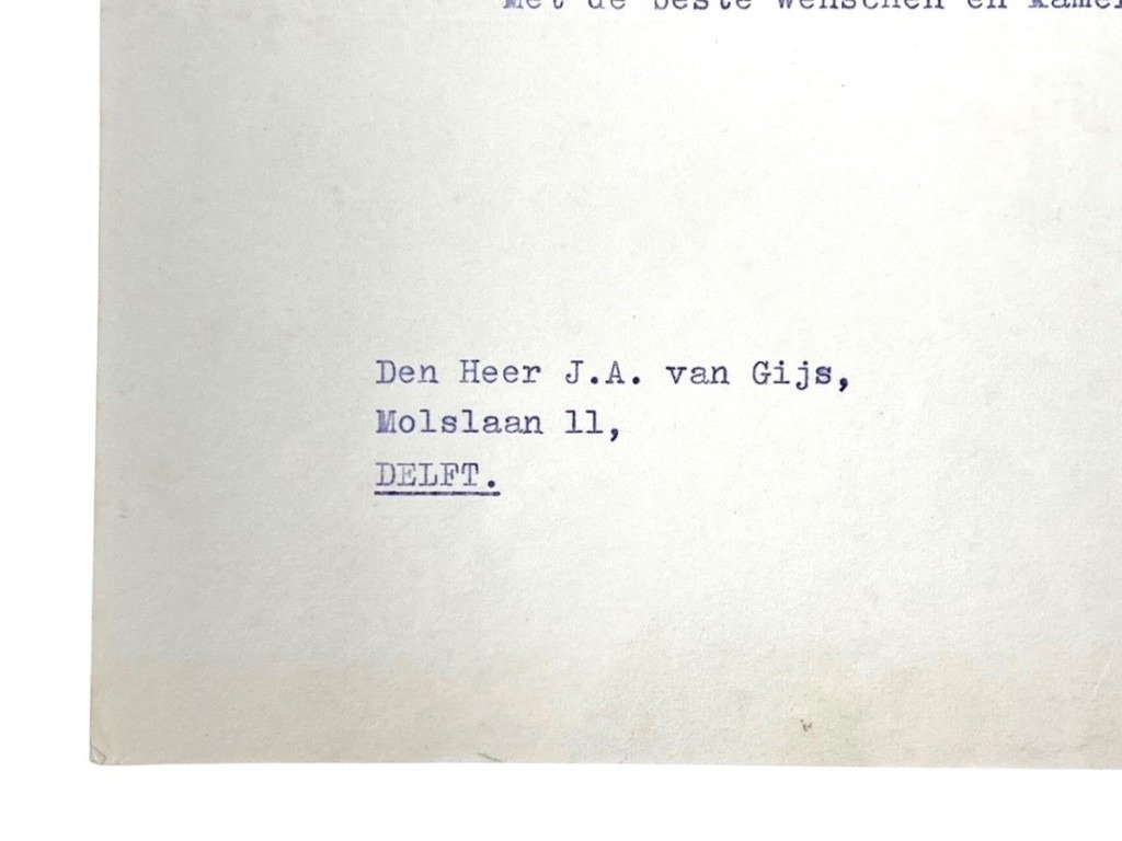 Original WWII Dutch NSB Anton Mussert letter send to the father of a Dutch SS volunteer in Delft — image 6