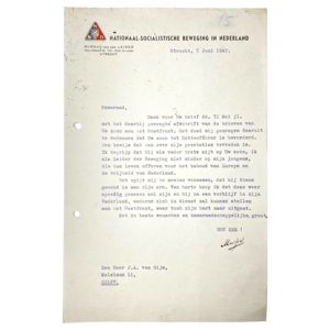 Original WWII Dutch NSB Anton Mussert letter send to the …