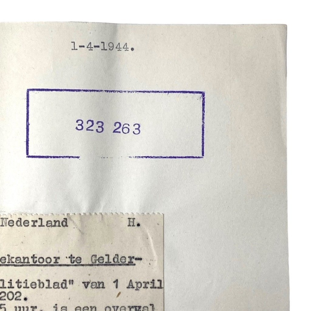 Original WWII Dutch NSB document regarding a resistance action in Geldermalsen (Gelderland) — image 4