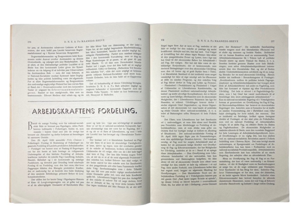 Original WWII Danish DNSAP Maaneds-Breve magazine – Nr. 12 – March 1943 — image 13