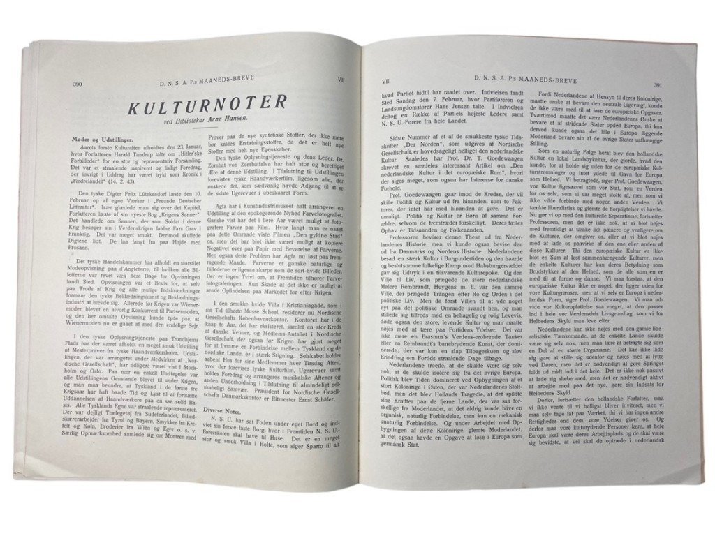 Original WWII Danish DNSAP Maaneds-Breve magazine – Nr. 12 – March 1943 — image 15