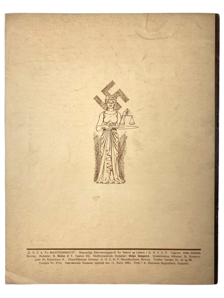 Original WWII Danish DNSAP Maaneds-Breve magazine – Nr. 12 – March 1943 — image 18