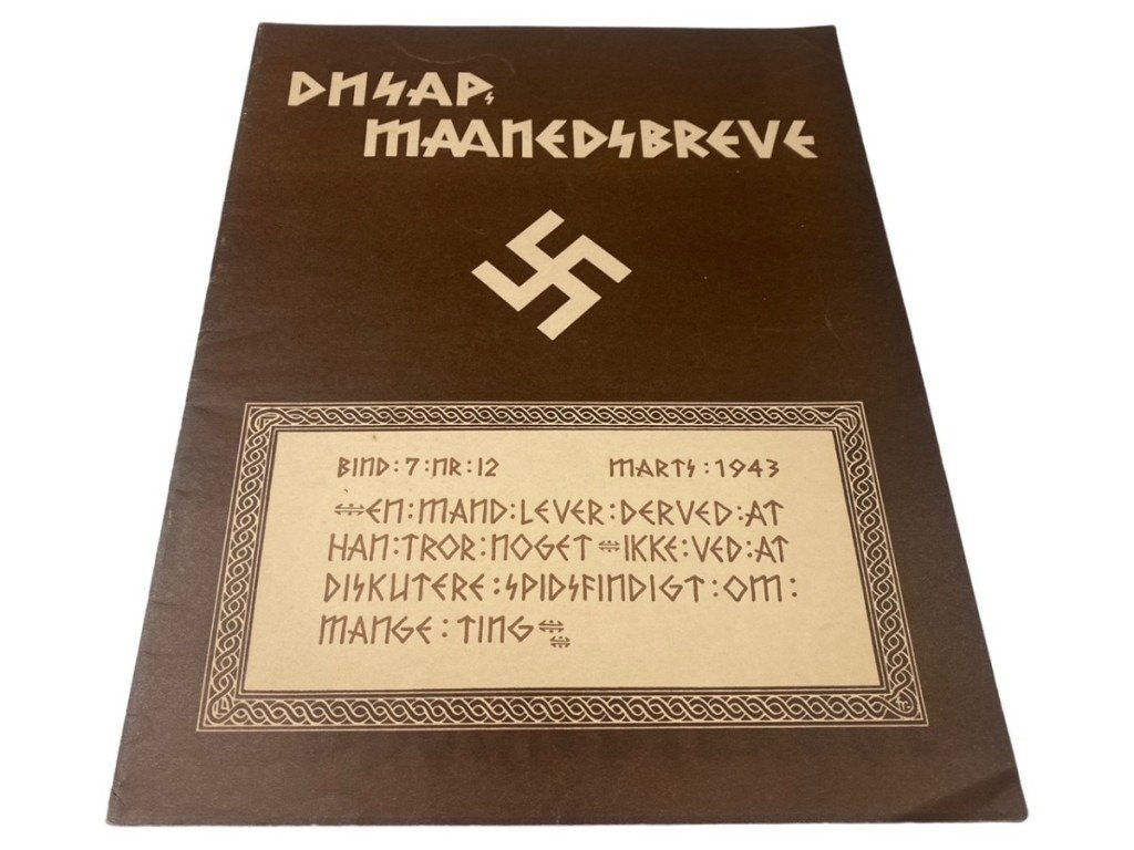Original WWII Danish DNSAP Maaneds-Breve magazine – Nr. 12 – March 1943 — image 2