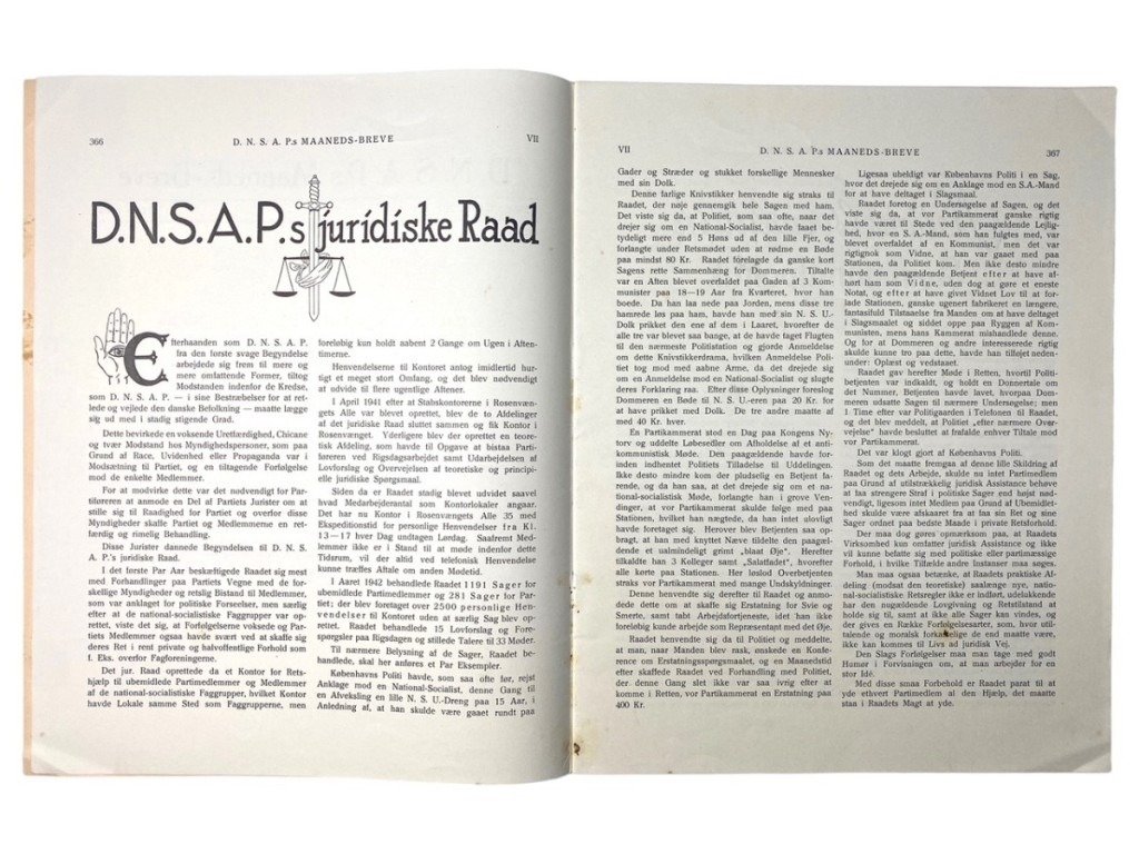 Original WWII Danish DNSAP Maaneds-Breve magazine – Nr. 12 – March 1943 — image 4