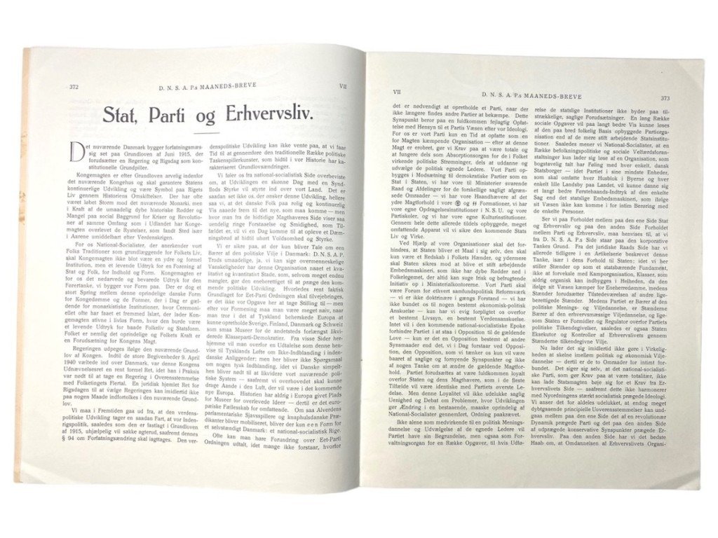 Original WWII Danish DNSAP Maaneds-Breve magazine – Nr. 12 – March 1943 — image 6