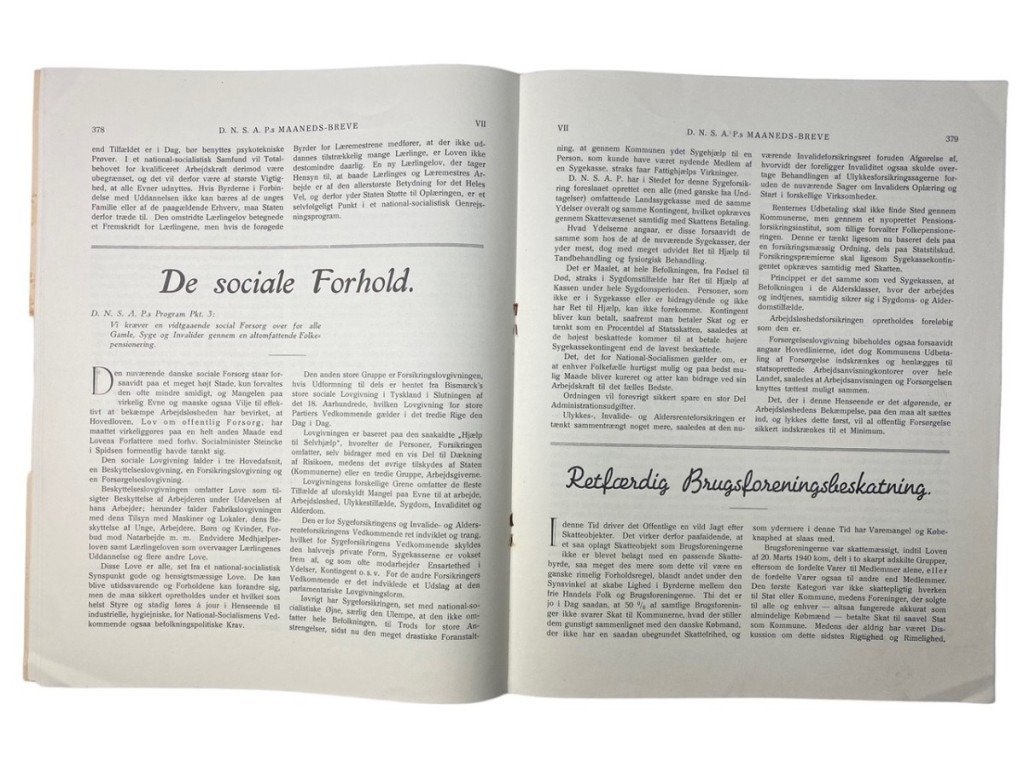 Original WWII Danish DNSAP Maaneds-Breve magazine – Nr. 12 – March 1943 — image 8