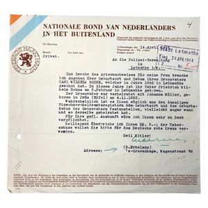 Original WWII Dutch 'Nationale bond van Nederlanders in het buitenland' …