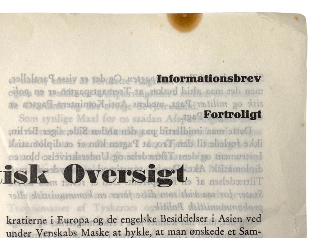 Original WWII Danish DNSAP confidential document — image 4