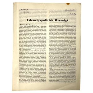 Original WWII Danish DNSAP confidential document