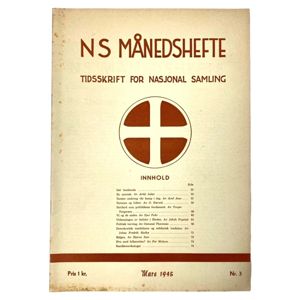 Original WWII Norwegian Nasjonal Samling 'Månedshefte' magazine – March 1945