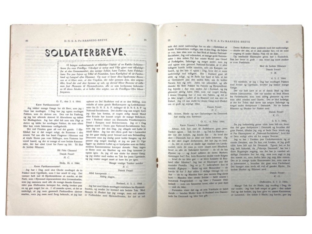 Original WWII Danish DNSAP Maaneds-Breve magazine — image 9